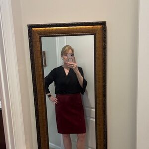 J Crew burgundy Pencil Skirt